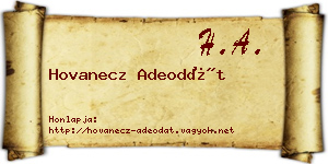 Hovanecz Adeodát névjegykártya